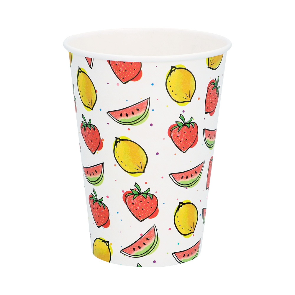 Set 8 papieren bekertjes Fruit (21 cl)