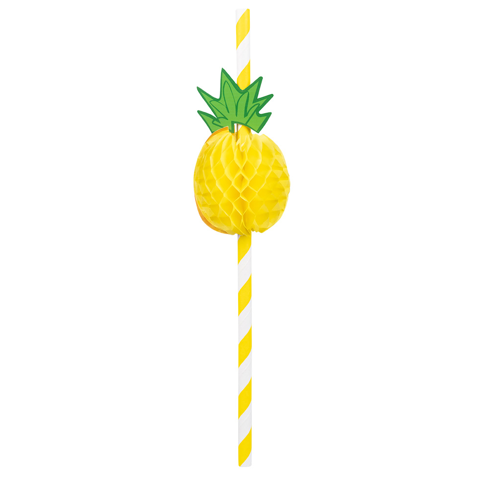 Set 6 papieren rietjes Fruit 2 designs (20 cm)