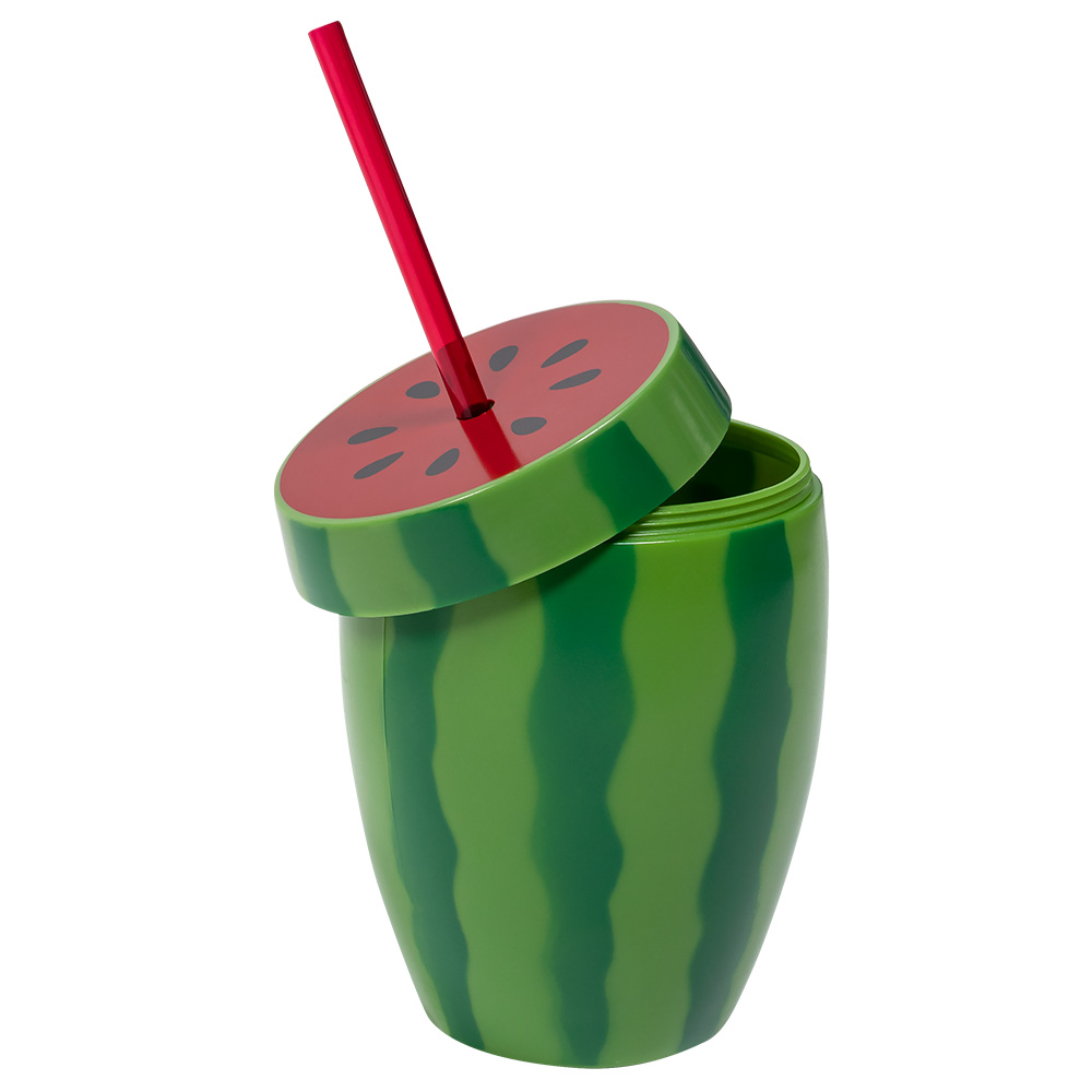 Watermeloen drinkbeker met rietje 90 cl
