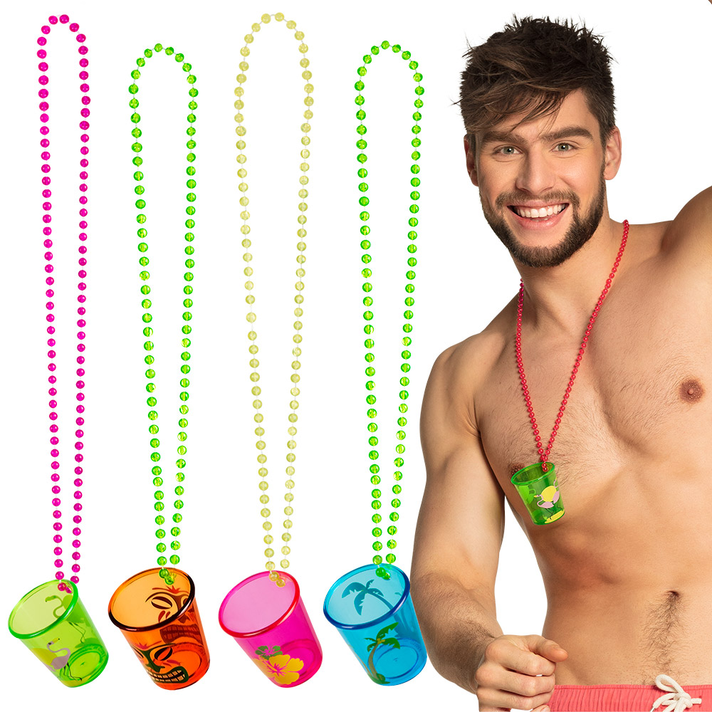 Ketting shotglaasje Hawaï 4 ass.