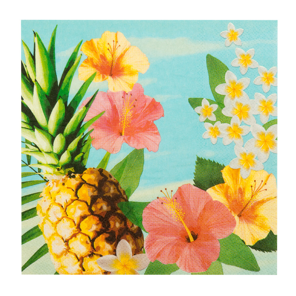 Set 20 papieren servetten Paradise (33 x 33 cm)