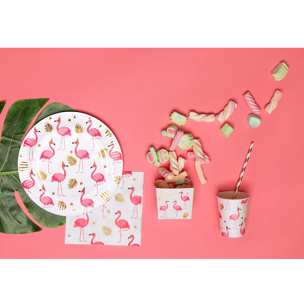 Set 20 papieren servetten Flamingo (33 x 33 cm)
