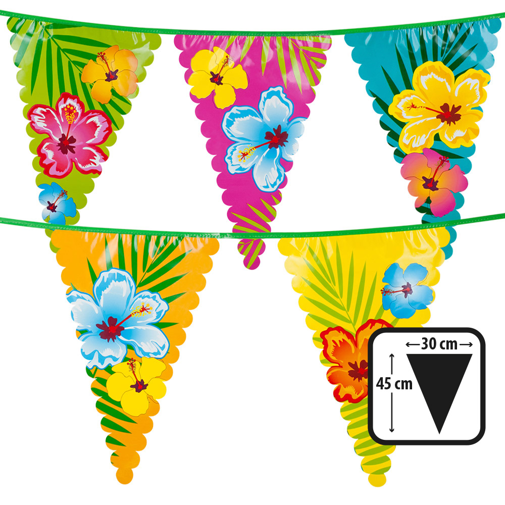 PE reuzenvlaggenlijn Hibiscus (45 x 30 cm)(6 m)