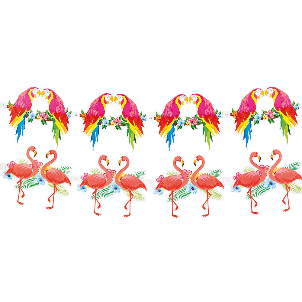 Papieren slinger Tropical 2 ass. dubbelzijdig (3 m)