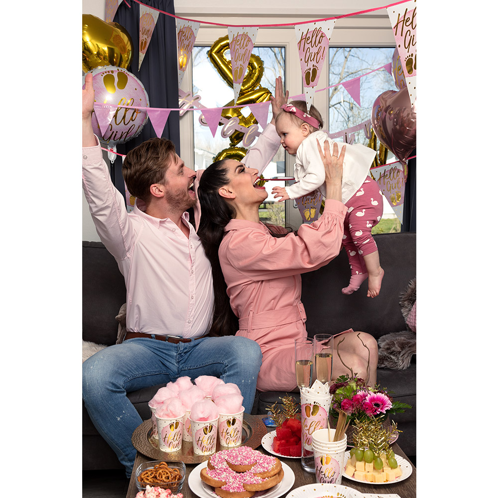 Set 10 papieren bekertjes 'Hello girl!' (25 cl)