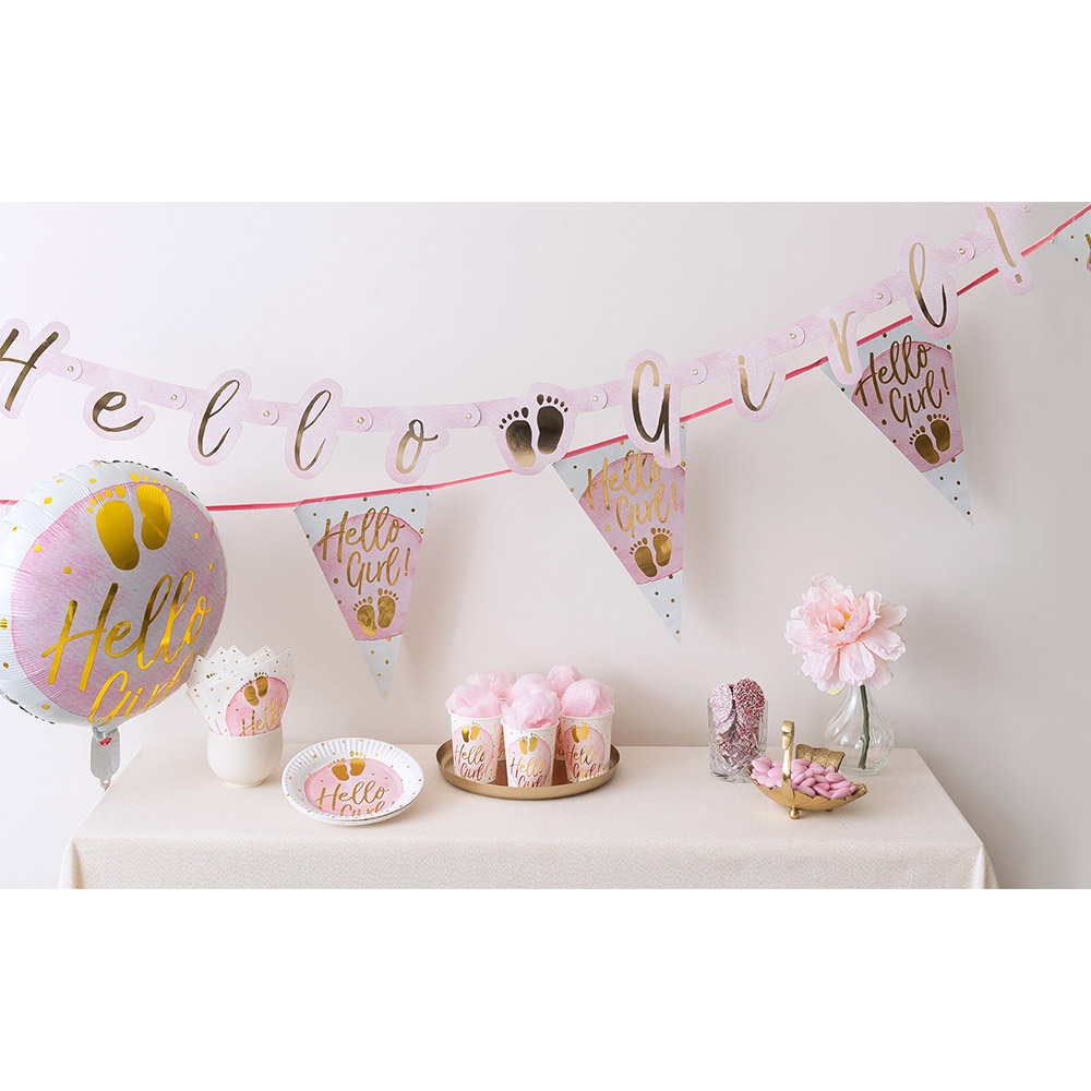 Set 10 papieren bekertjes 'Hello girl!' (25 cl)