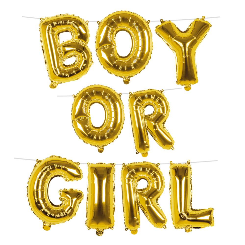 Folieballonslinger 'Boy or girl' (4 m)