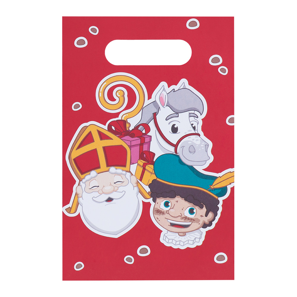 Set 10 papieren feestzakjes Sinterklaas (23 x 15 cm)