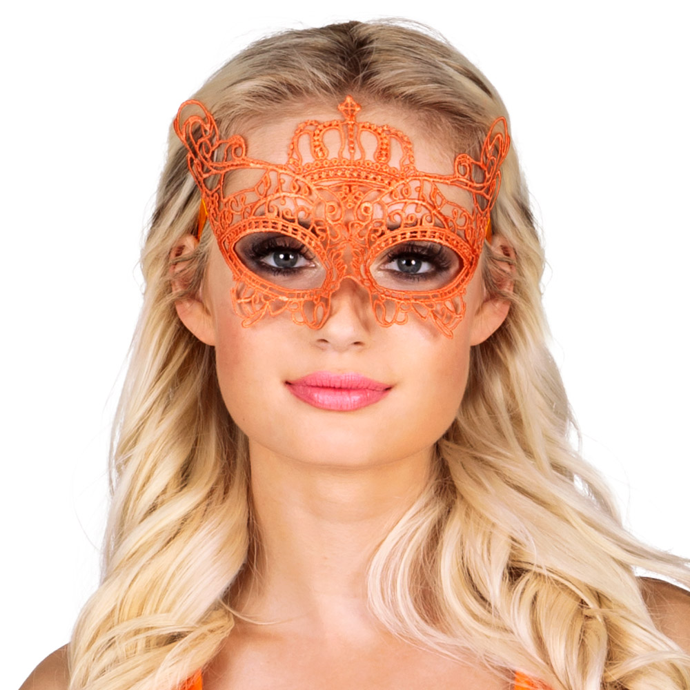 Kanten oogmasker Oranje