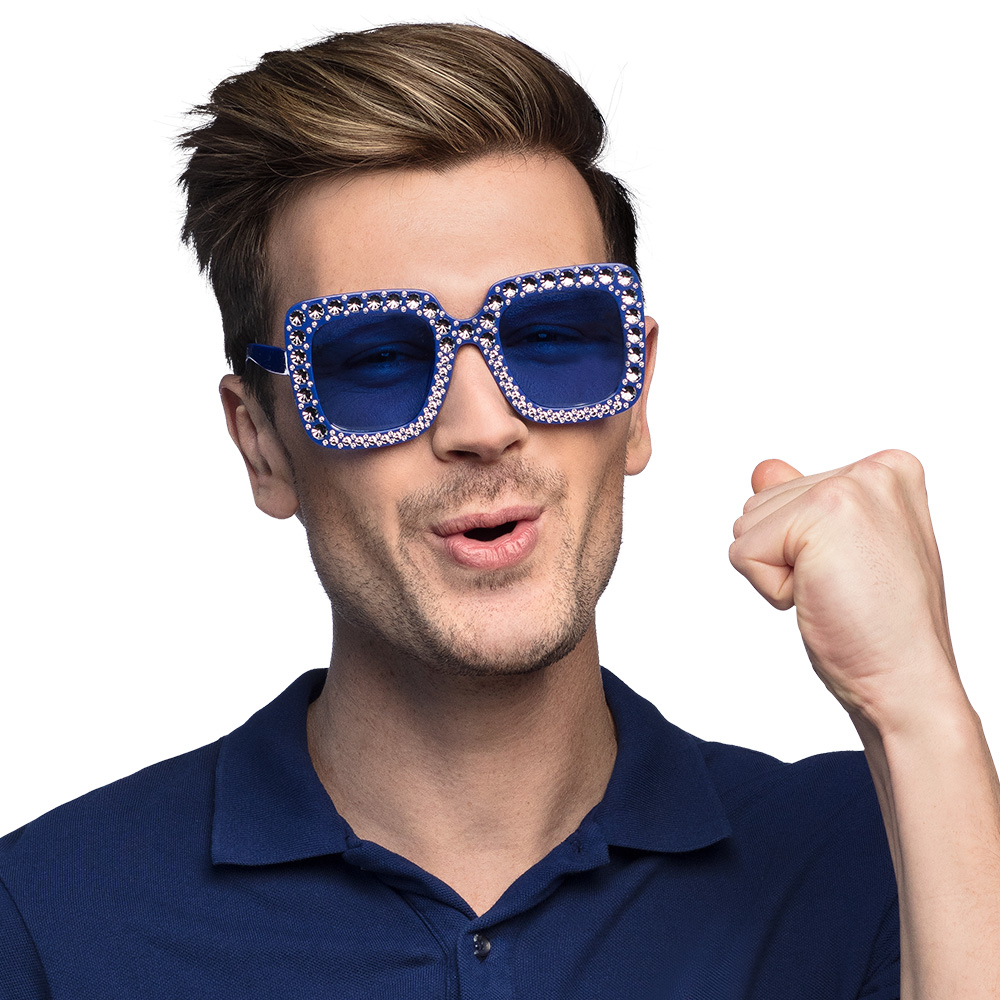 Partybril Bling bling blauw