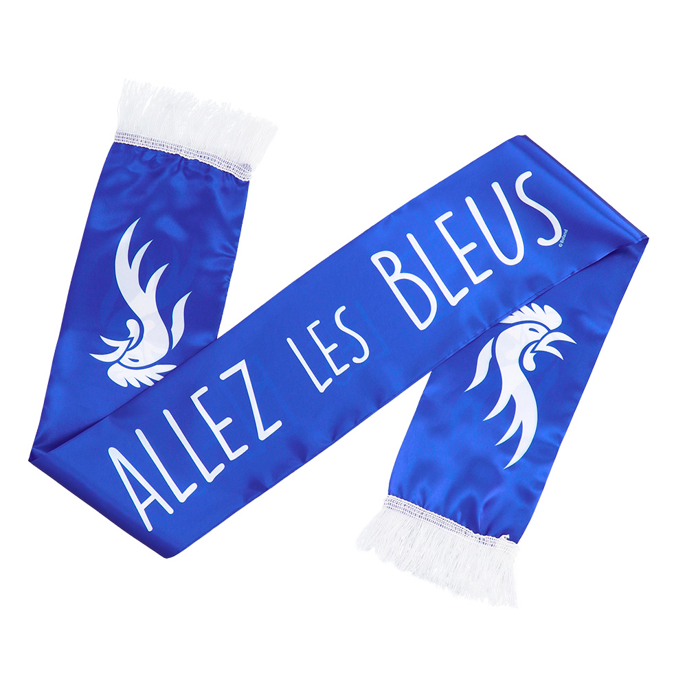 Polyester sjaal 'Allez les Bleus' dubbelzijdig (145 x 17 cm)