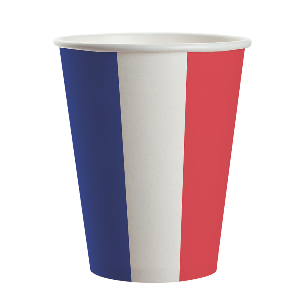 Set 8 papieren bekertjes France (25 cl)