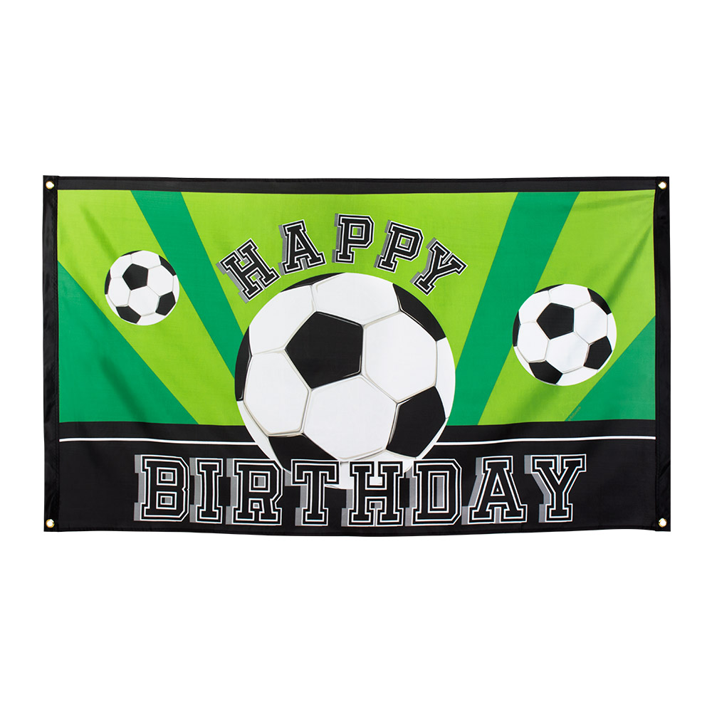 Polyester vlag Football 'Happy birthday' (90 x 150 cm)