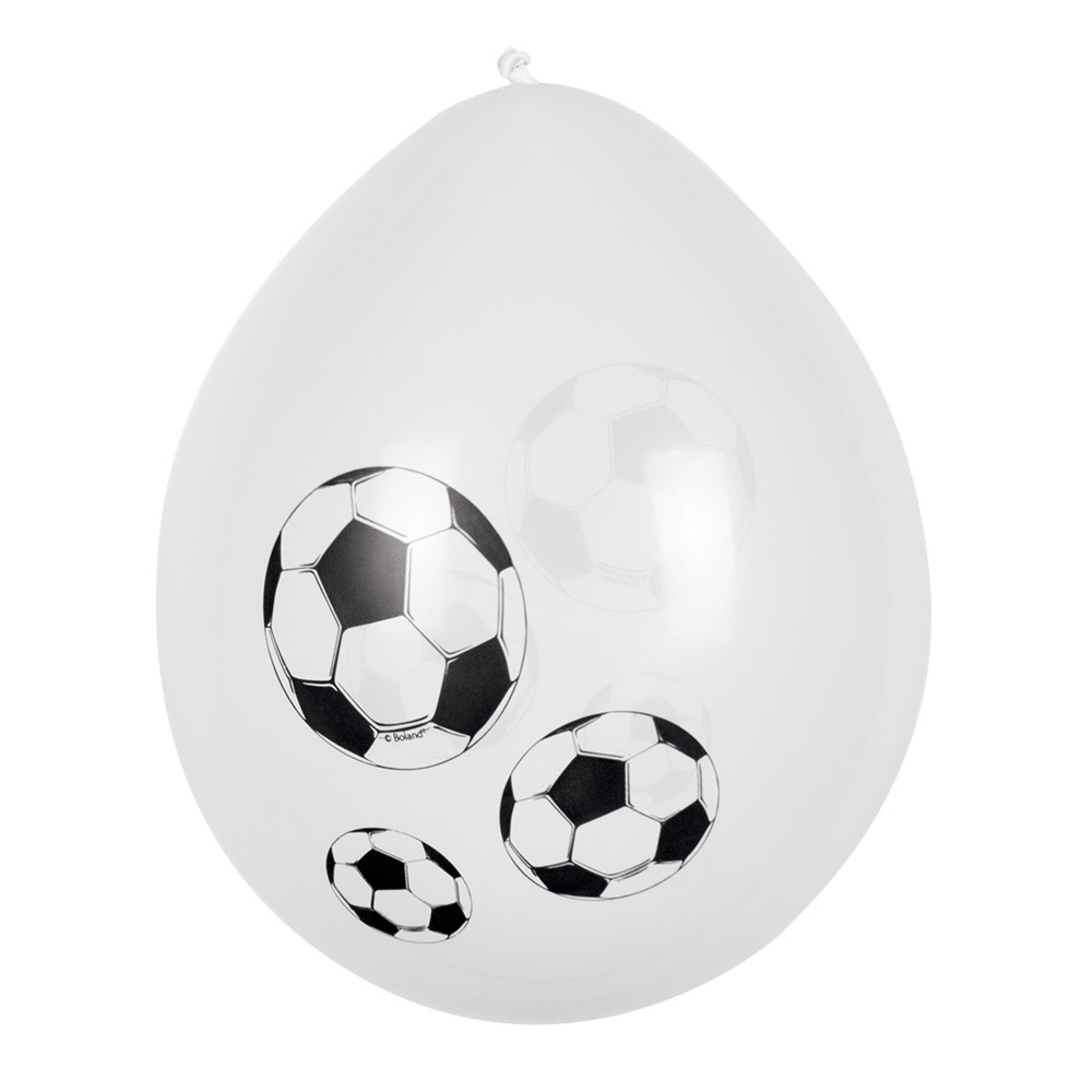 Set 6 latex ballonnen Voetbal dubbelzijdig (Ø 25 cm)