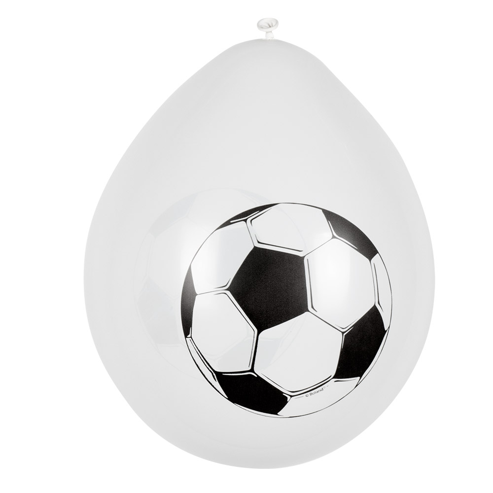 Set 6 latex ballonnen Voetbal dubbelzijdig (Ø 25 cm)