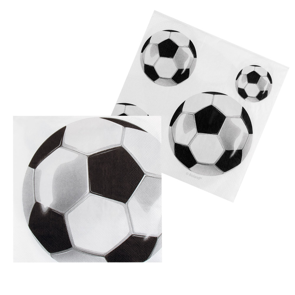 Set 20 papieren servetten Football (33 x 33 cm)