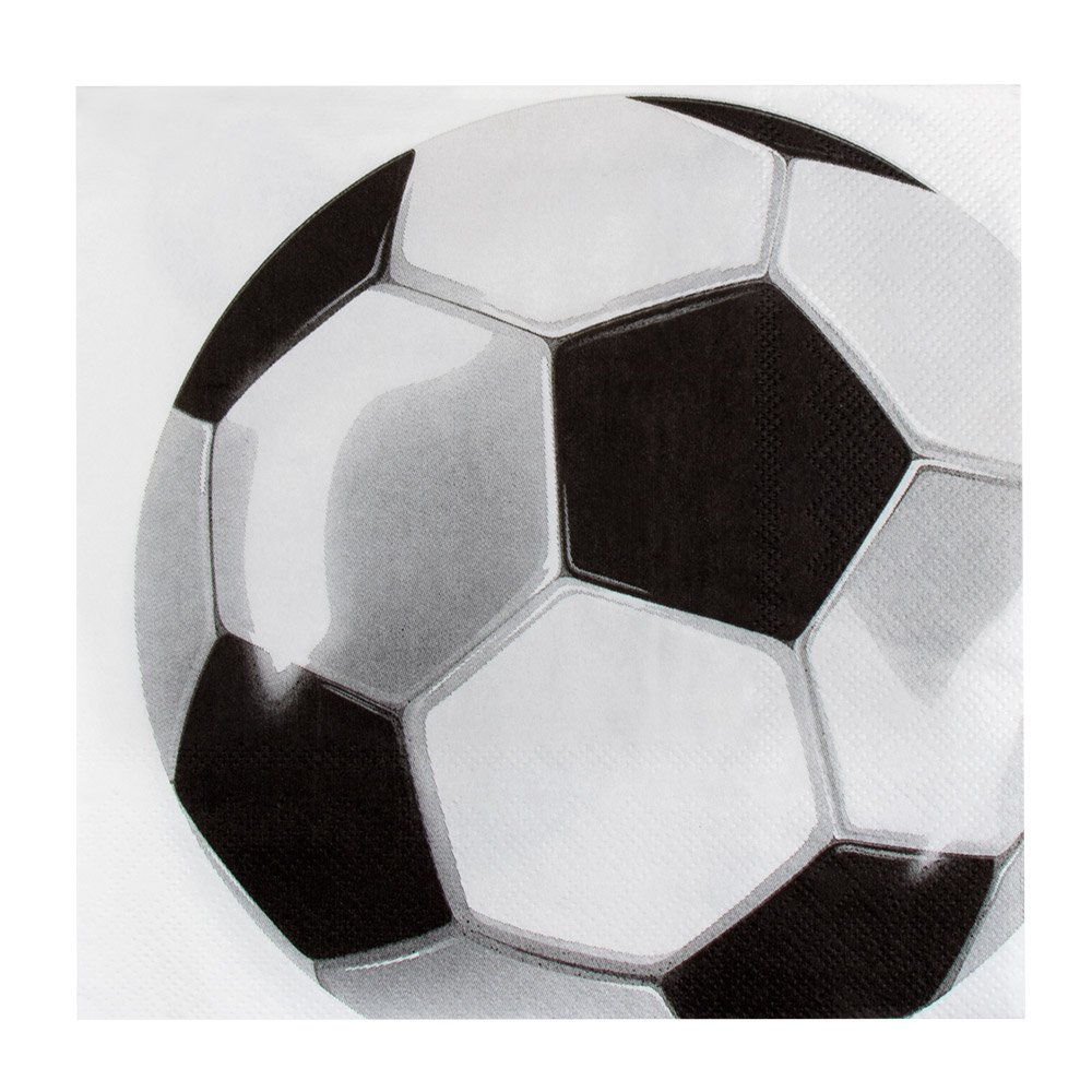 Set 20 papieren servetten Football (33 x 33 cm)