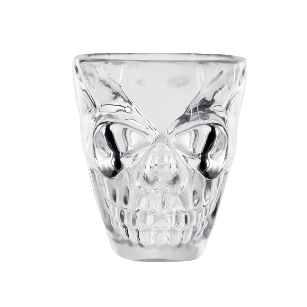Set 4 plastic shotglaasjes Schedel (5 cl)