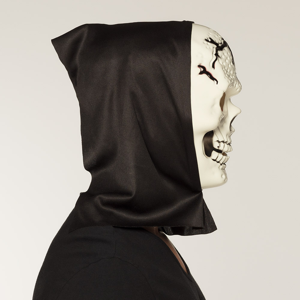 Gezichtsmasker Schedel met kap