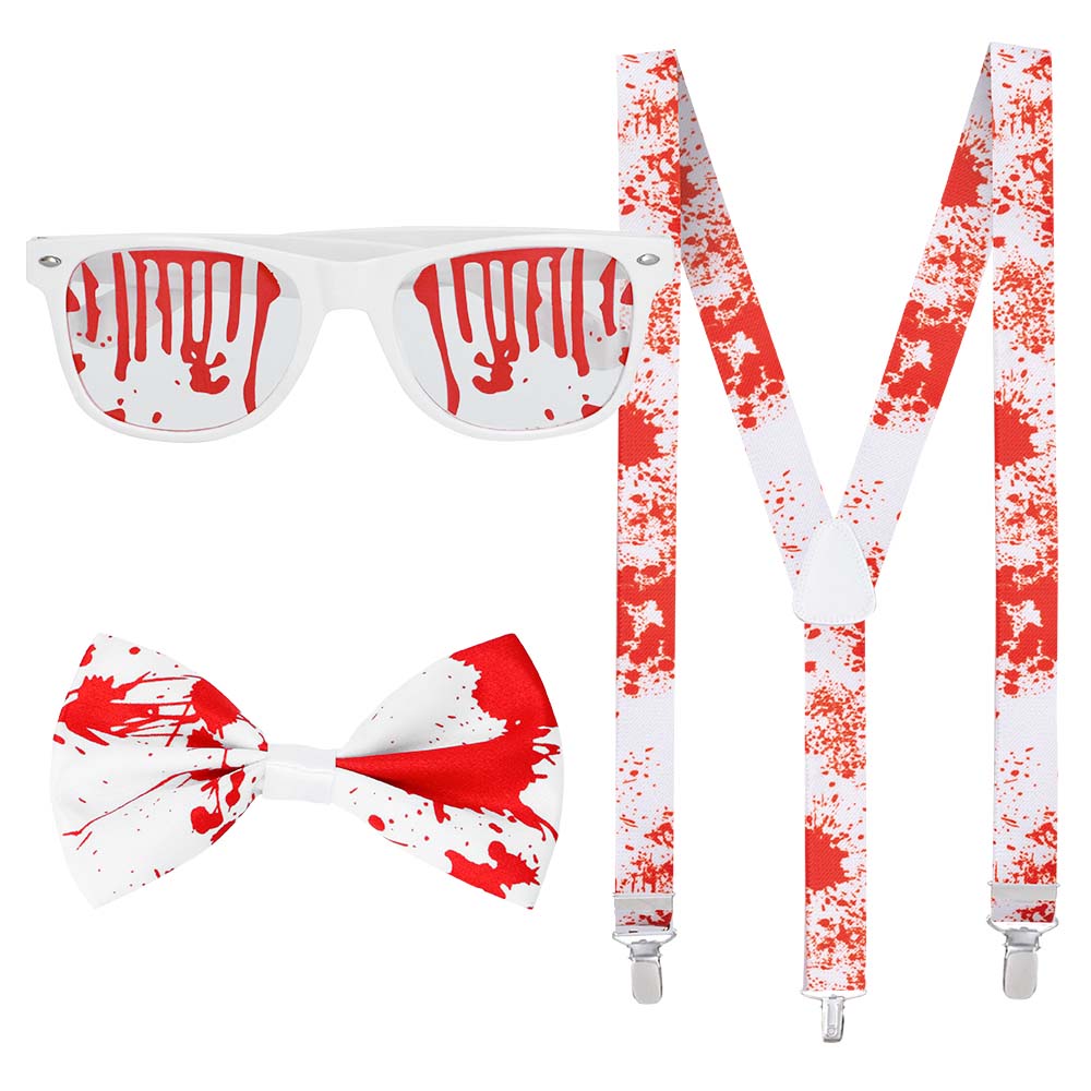 Set Bloody (partybril, vlinderstrik en bretels)