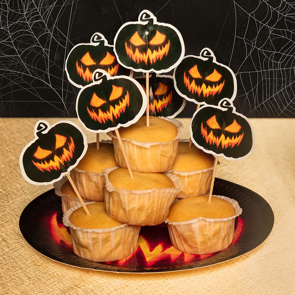 Set 12 cocktailprikkers Creepy Pumpkin (12 cm)