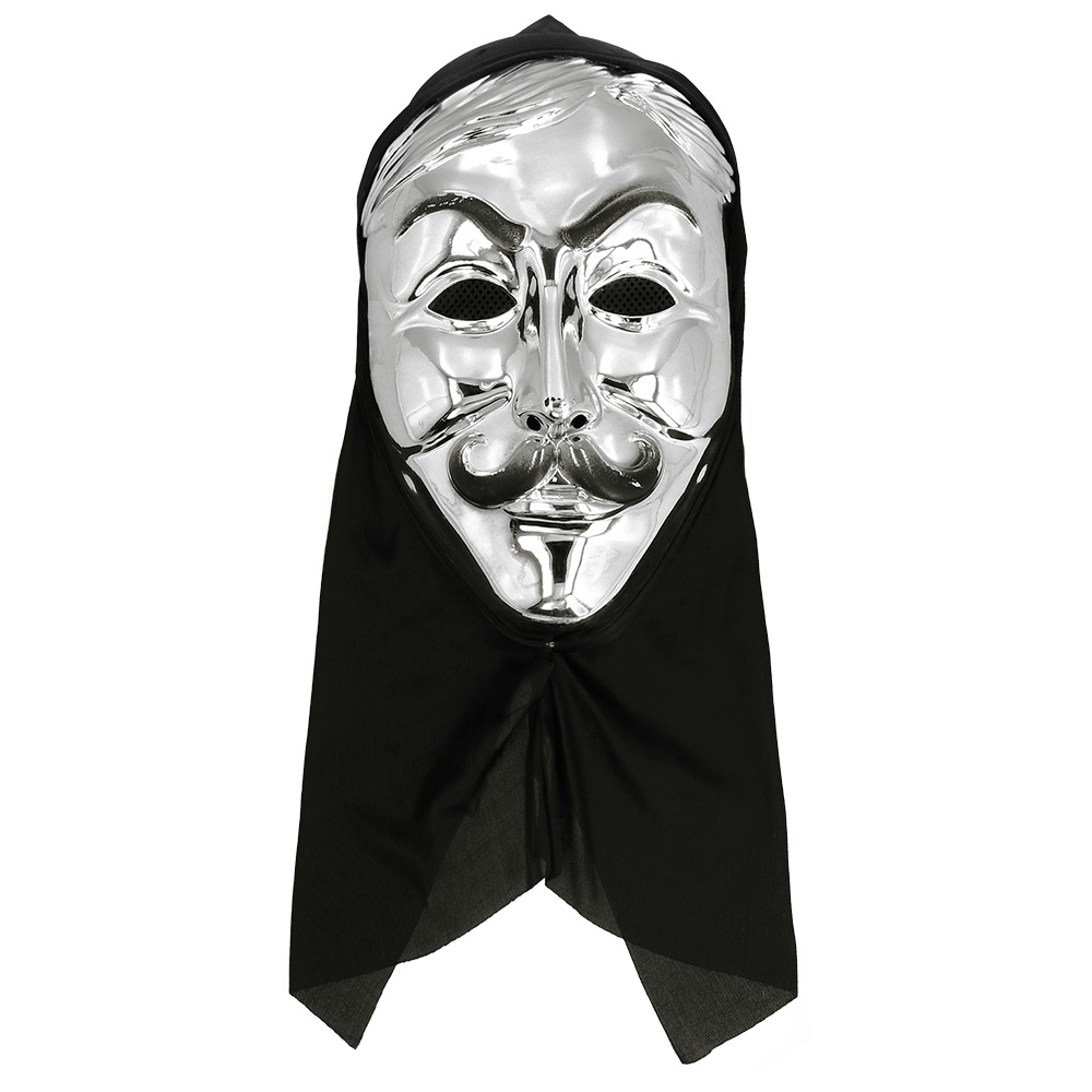 Gezichtsmasker Onbekend met kap zilver