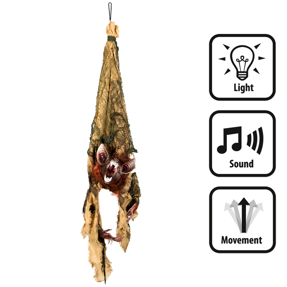 Hangdecoratie Schokkende vleermuis (110 cm)