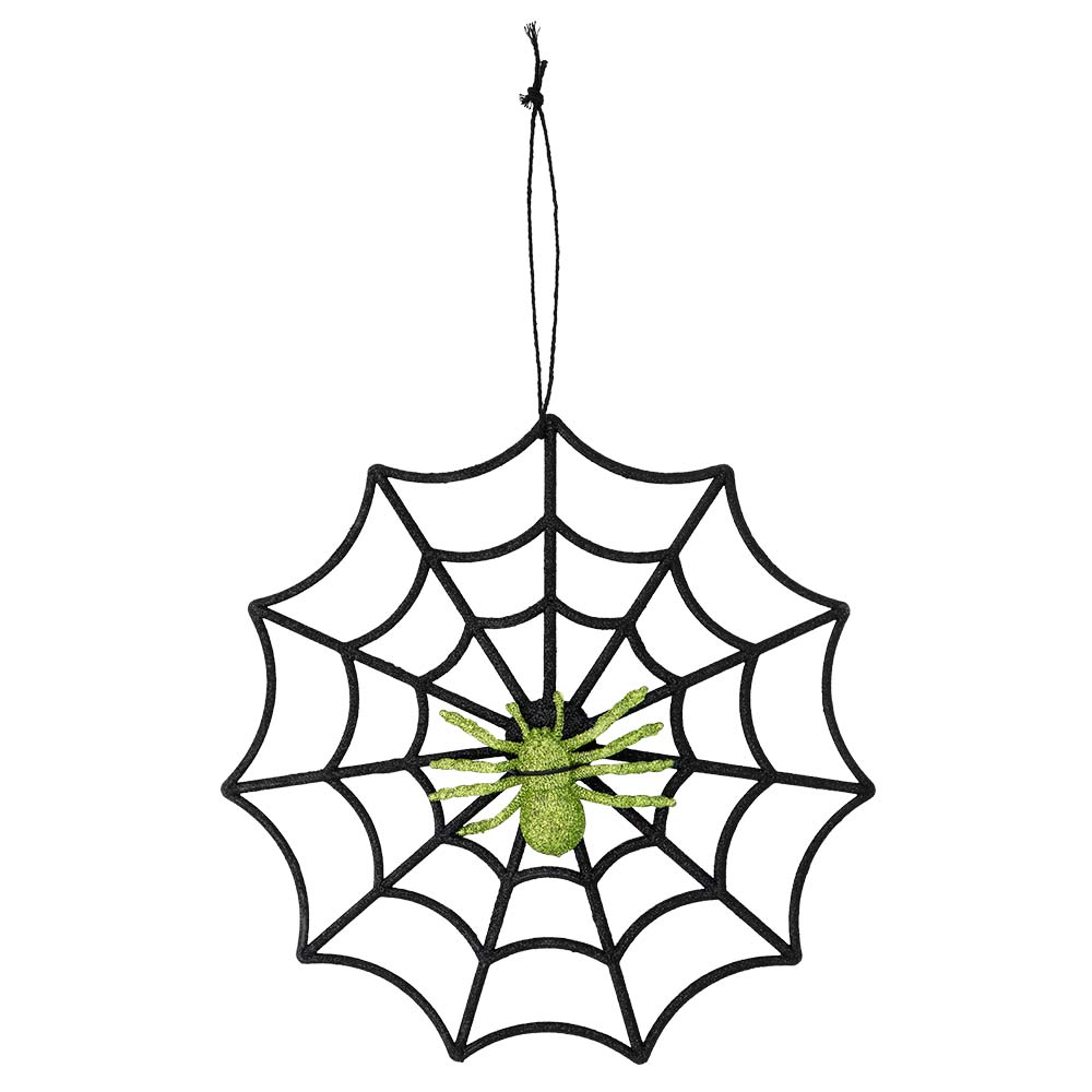 Spinnenweb Glitter met spin (30 cm)