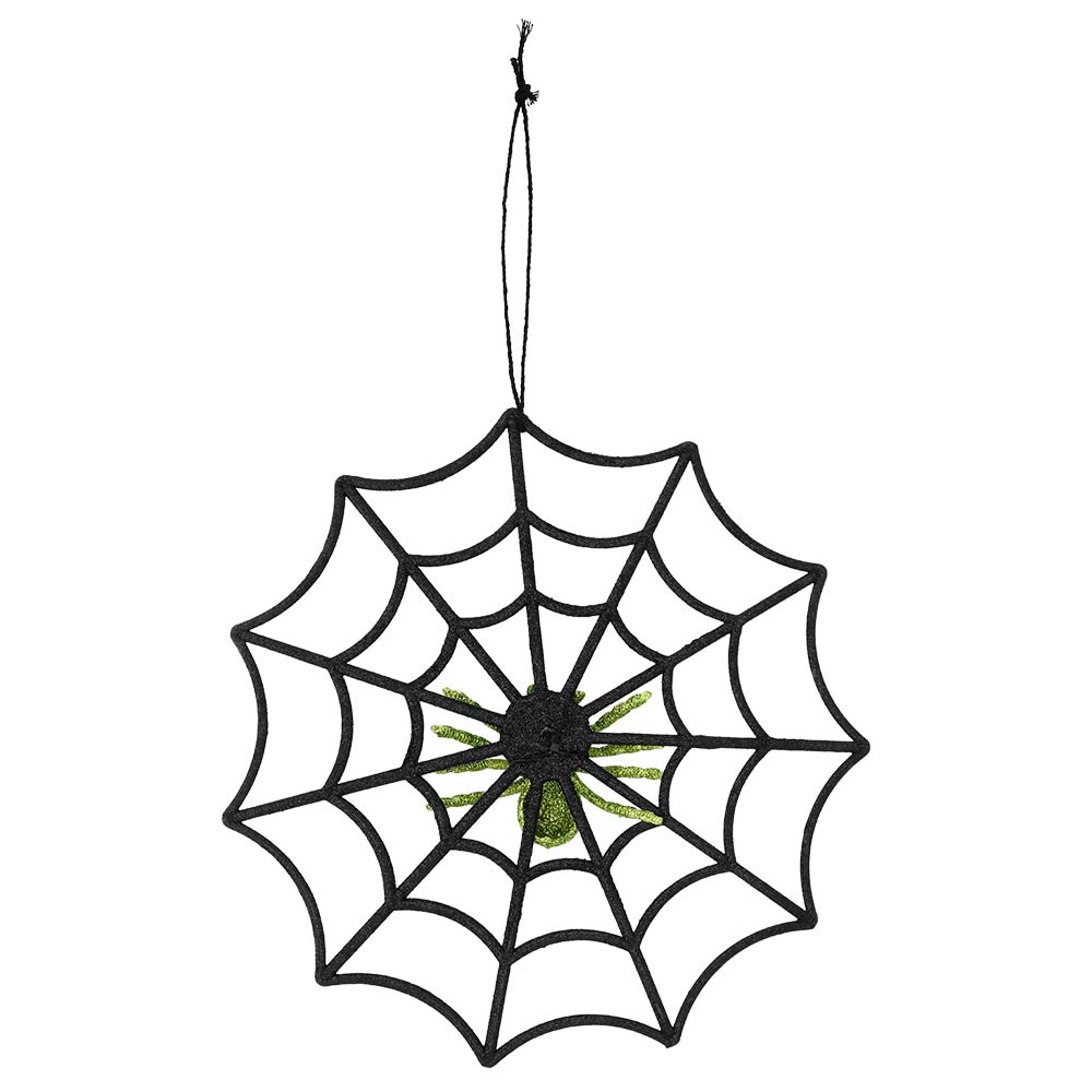 Spinnenweb Glitter met spin (30 cm)