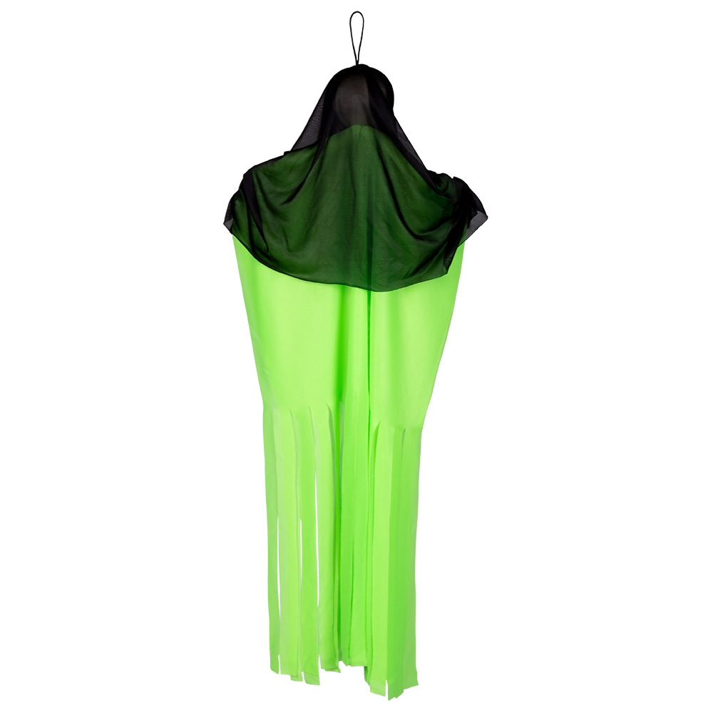 St. Hangdecoratie Schedelspook neongroen (90 cm)