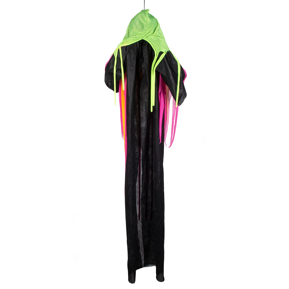 Hangdecoratie Flying neon reaper (120 cm)