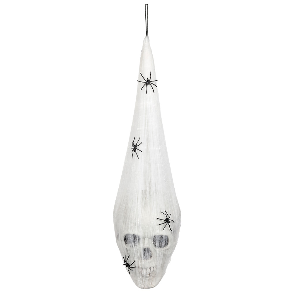 LED spinnenweb met schedel (20 x 15 cm)
