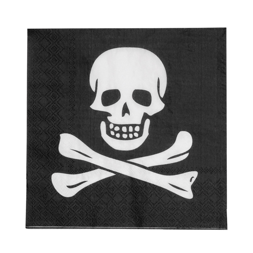 Set 20 papieren servetten Piraten classic (33 x 33 cm)