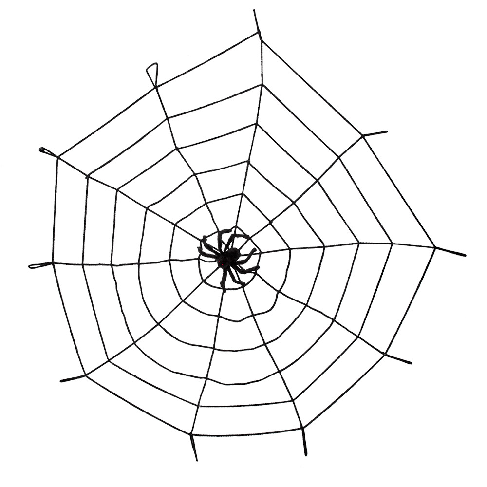 Spinnenweb elastisch (150 cm) met spin