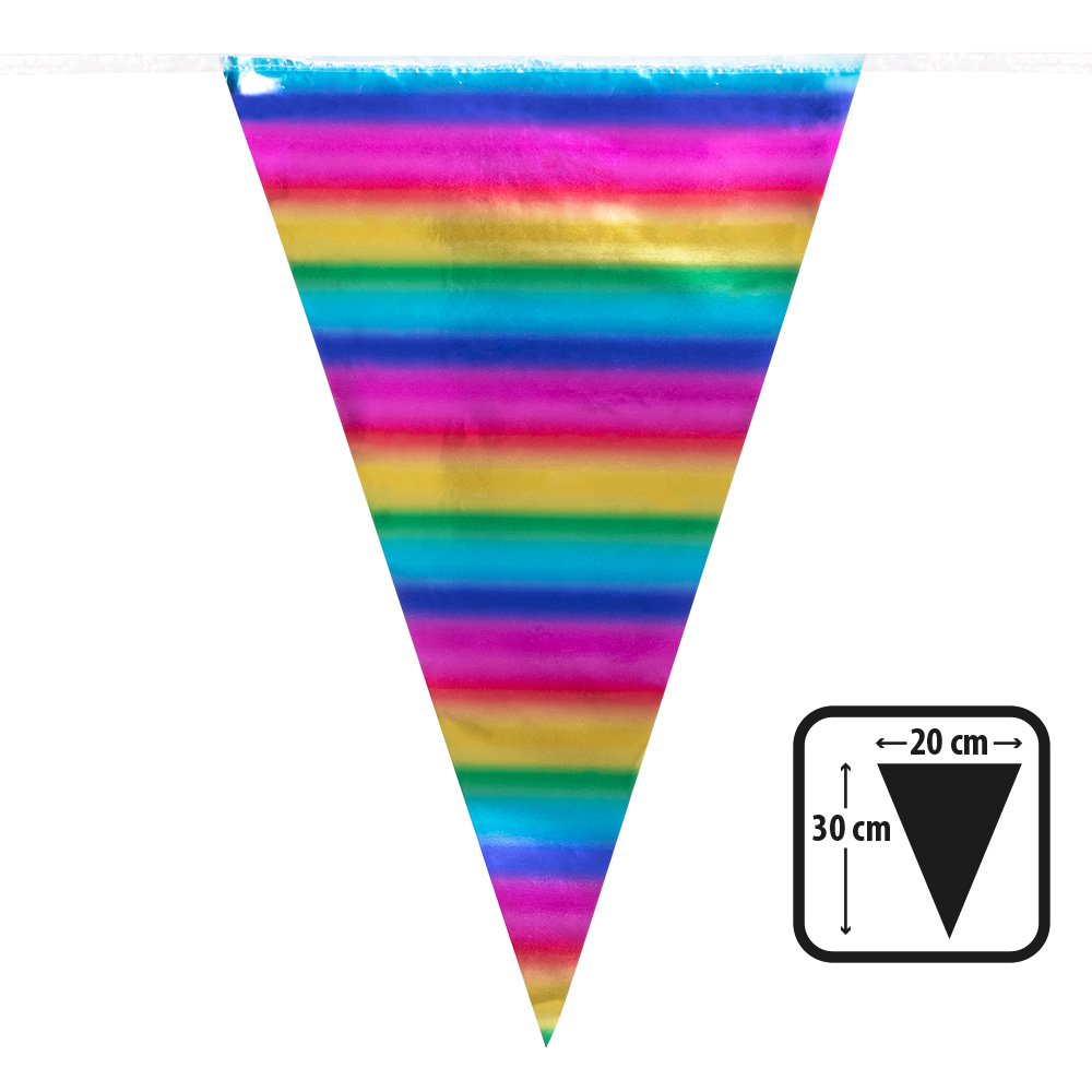 Folievlaggenlijn Regenboog (30 x 20 cm)(10 m)