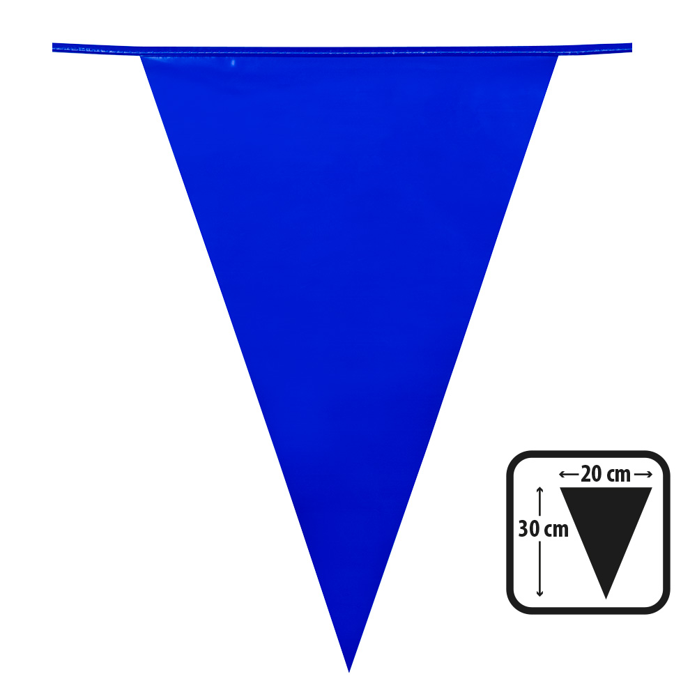 PE vlaggenlijn blauw (30 x 20 cm)(10 m)