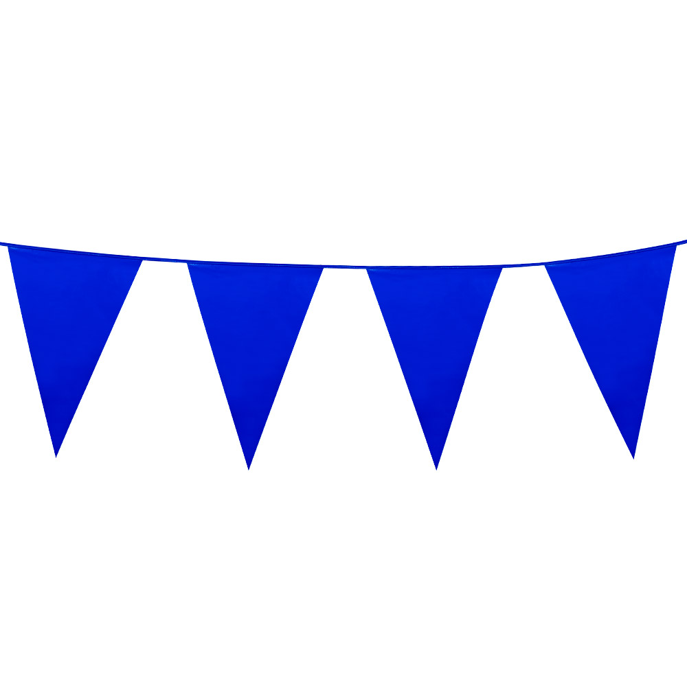 PE vlaggenlijn blauw (30 x 20 cm)(10 m)
