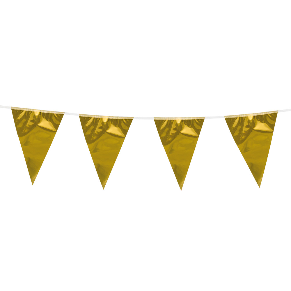 Metallic vlaggenlijn goud (30 x 20 cm)(10 m)