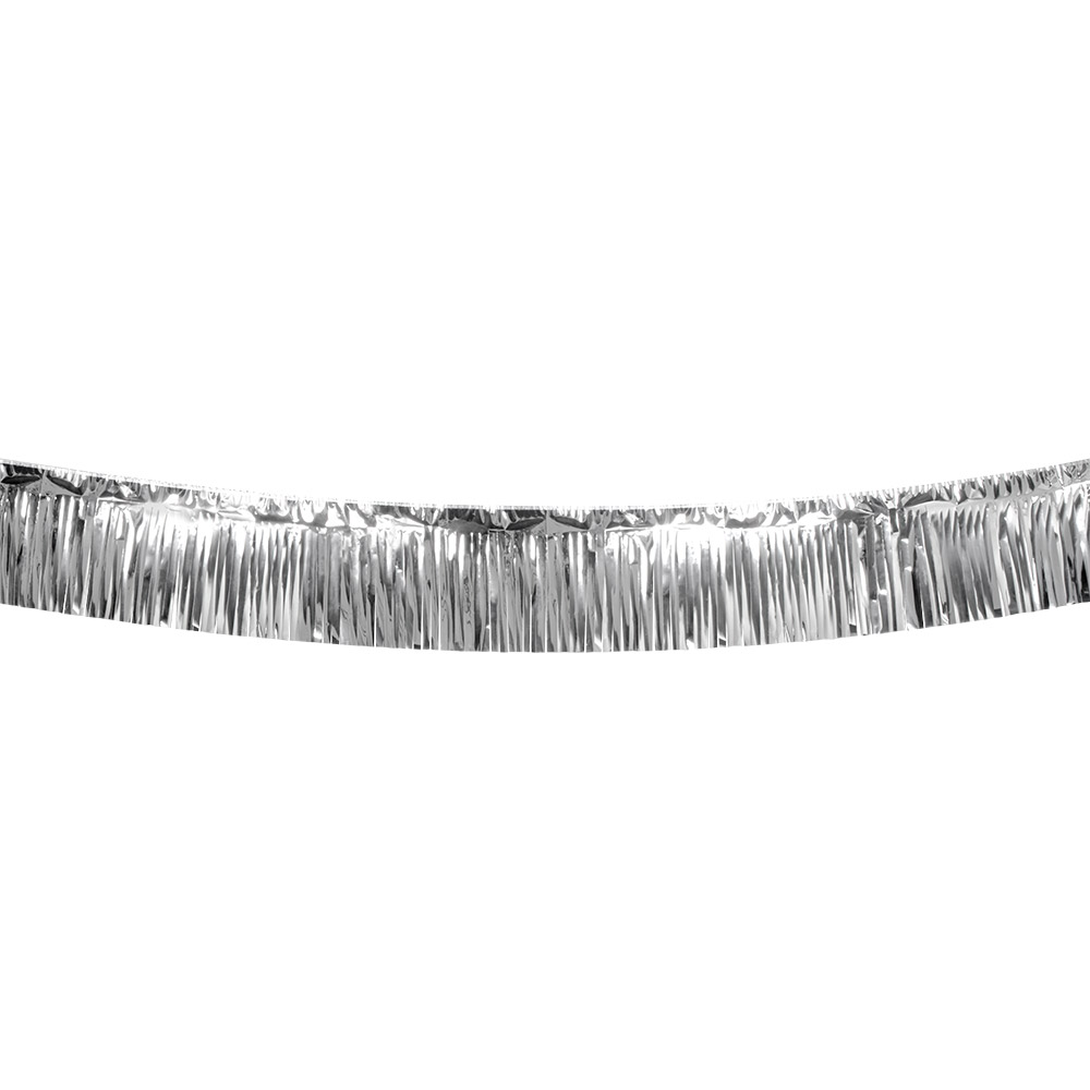 Metallic franjeslinger zilver (6 m)