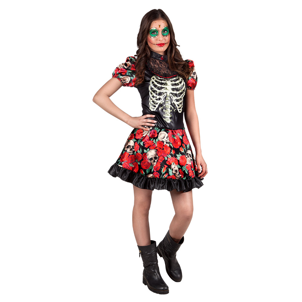 Tienerkostuum Niña Catrina (14-16 jaar)