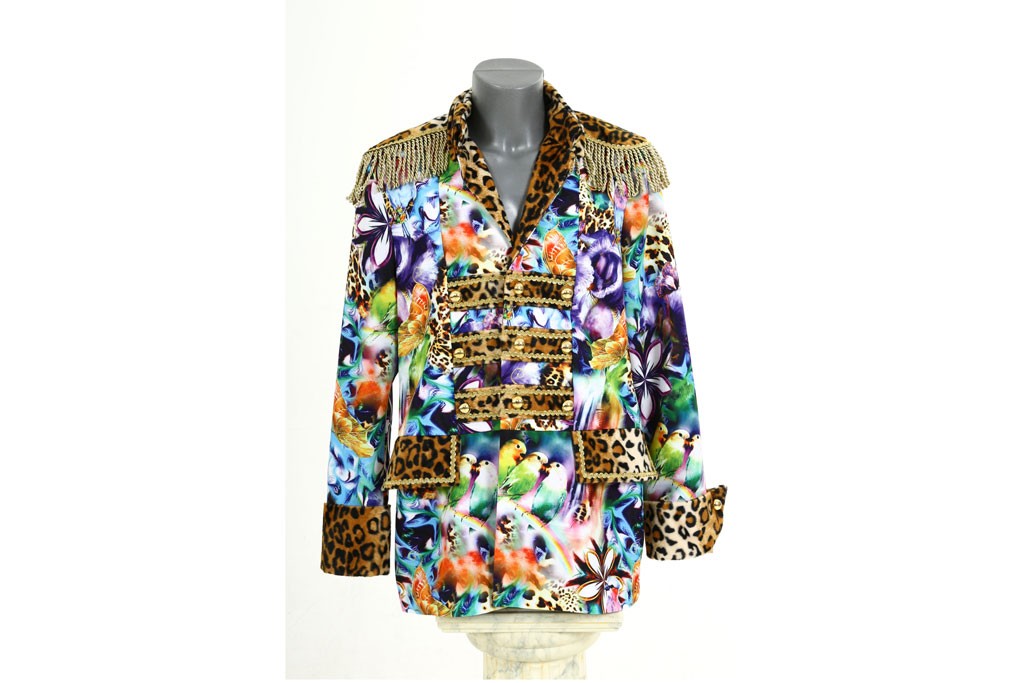 Carnavalsjas heren luxe pauwen print