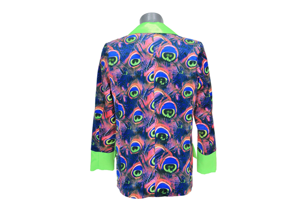 Carnavalsjas heren luxe pauwen print