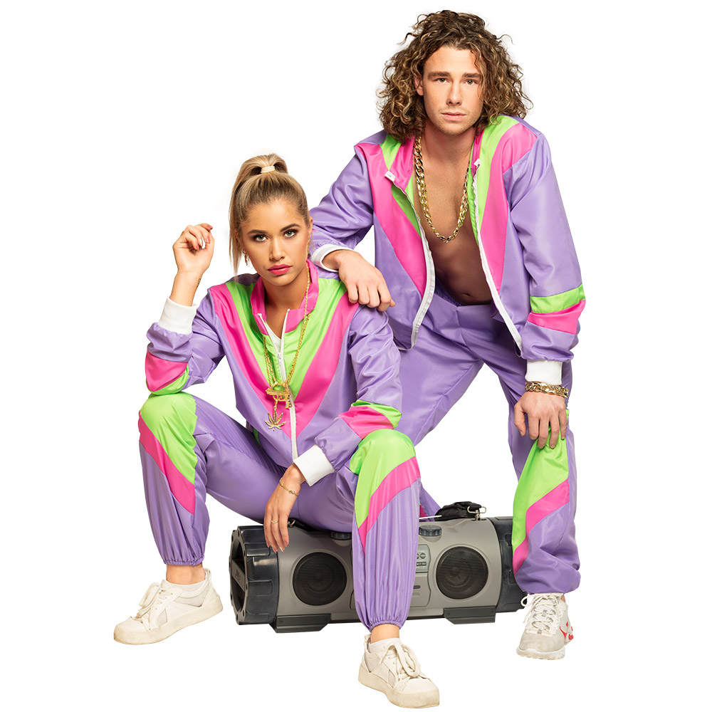 Trainingspak Retro dude paars UV (XL)