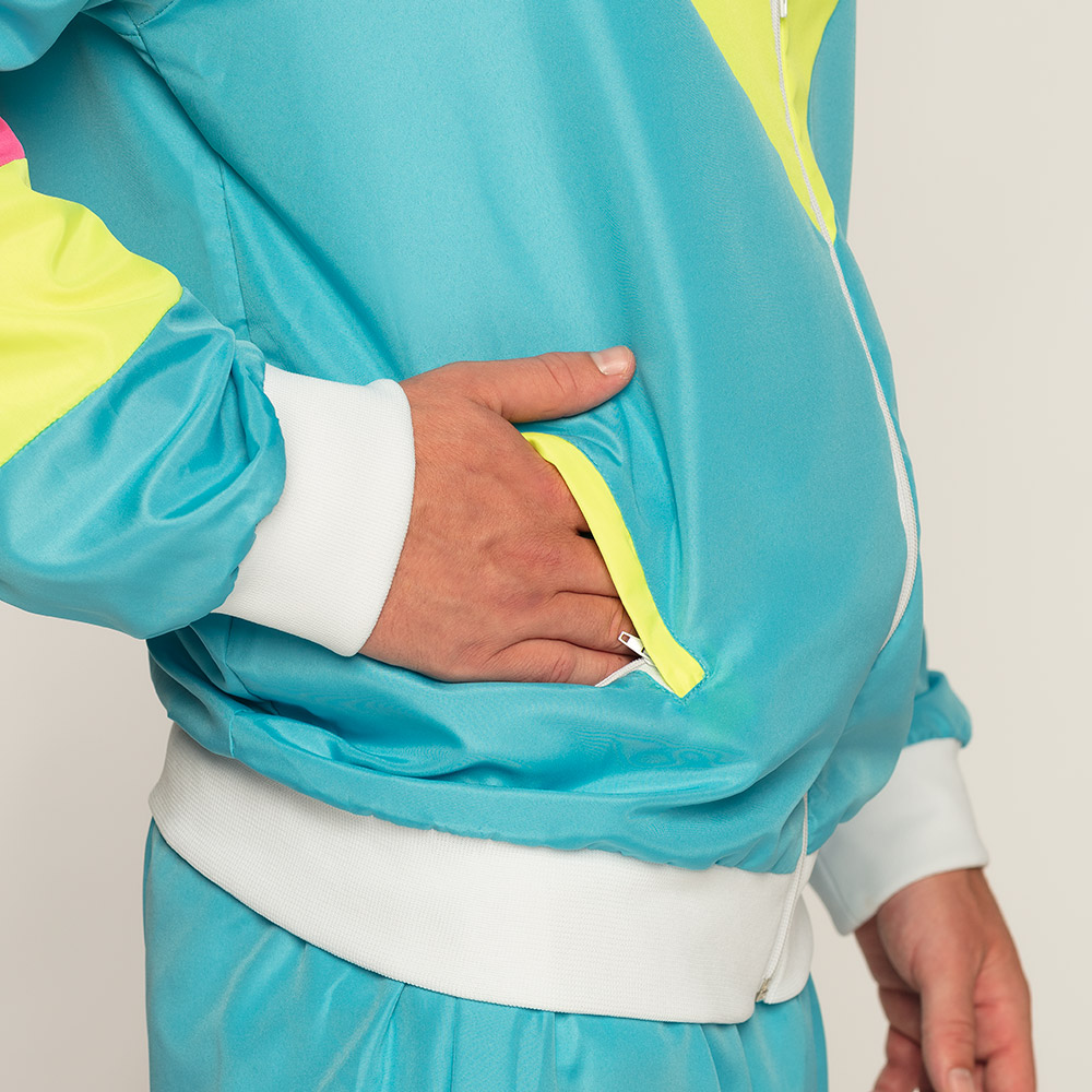 Trainingspak Retro dude neonblauw UV (L)