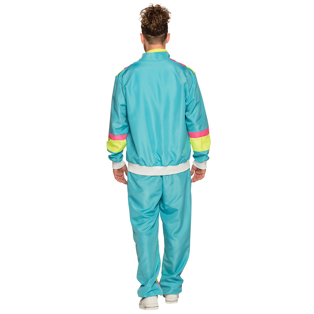 Trainingspak Retro dude neonblauw UV (XXL)