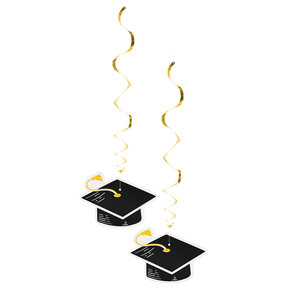 Set 2 decoratieswirls Graduation dubbelzijdig (85 cm)
