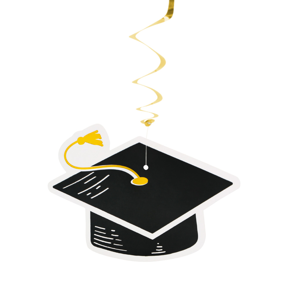 Set 2 decoratieswirls Graduation dubbelzijdig (85 cm)