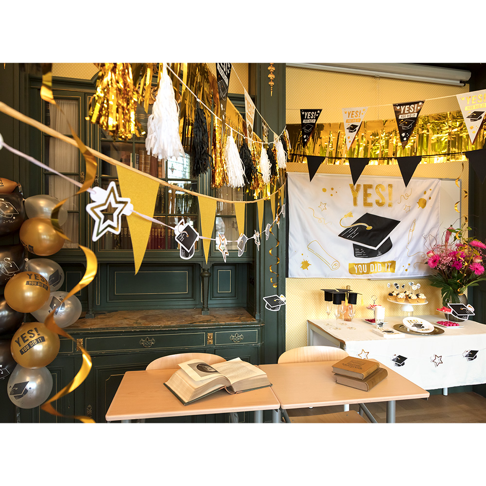 Set 2 decoratieswirls Graduation dubbelzijdig (85 cm)