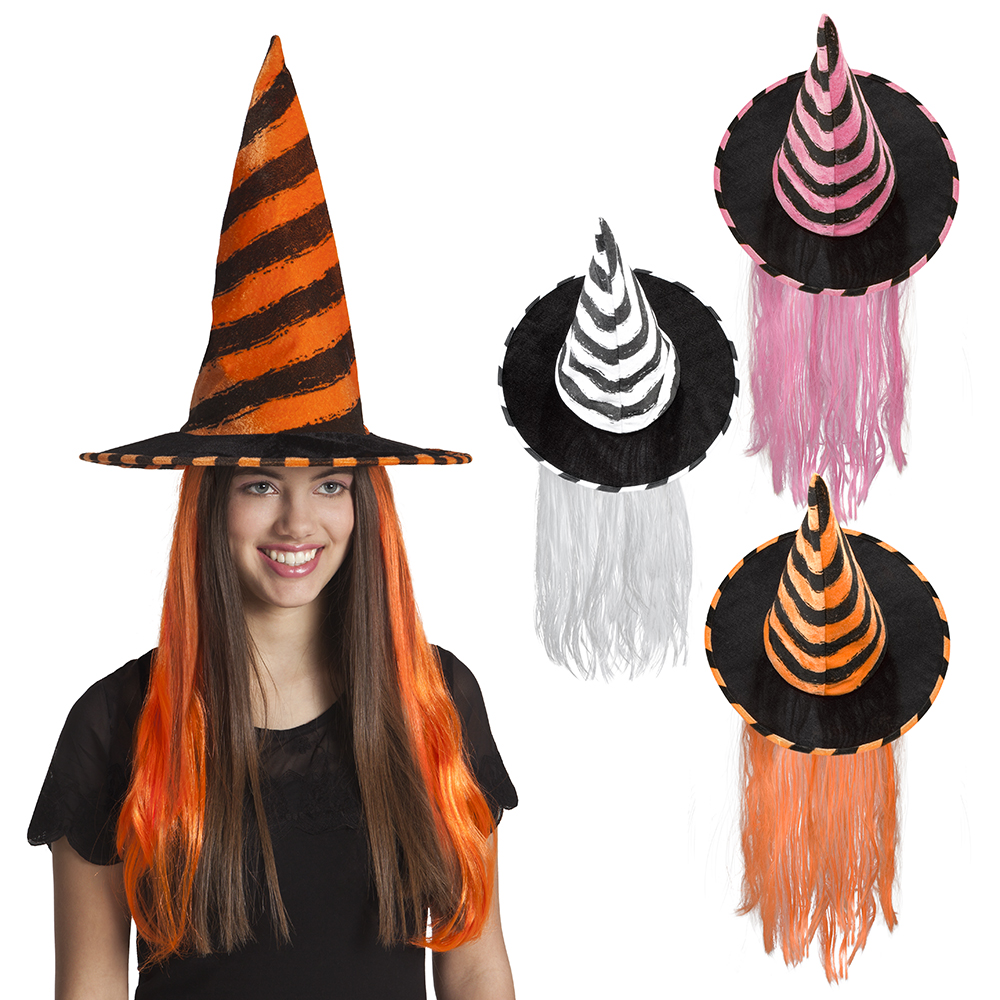 Heksenhoed Rhona met haar 3 kleuren ass. UV