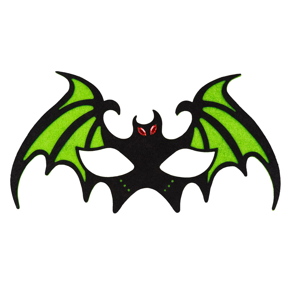 Vilten oogmasker Vleermuis 4 kleuren ass.